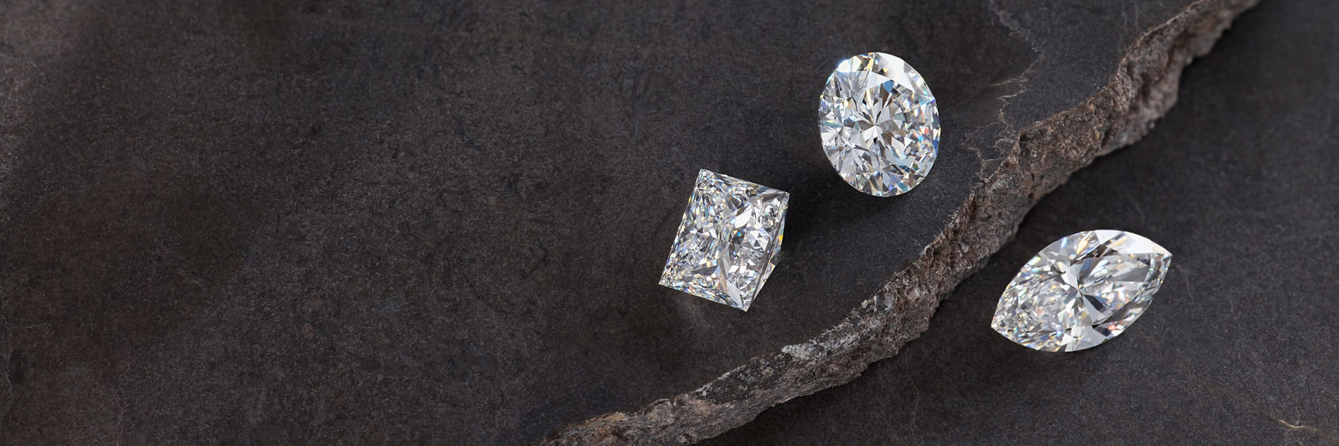Natural diamonds on stone